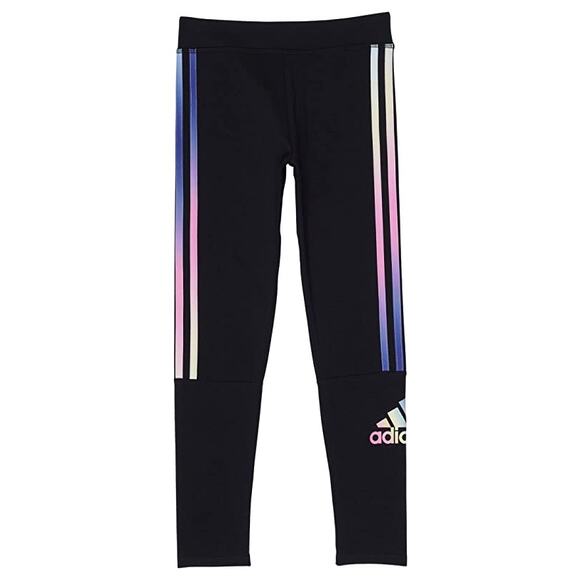 Adidas Girl's Logo Leggings  Size Small  (7/8) Black  NWT - Picture 1 of 1